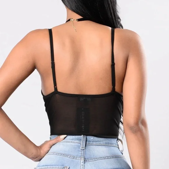 3/$15 Fashion Nova Floral Mesh Bodysuit - Picture 2 of 4